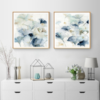 Wall Art 50cmx50cm Gingko Leaves By Carol Robinson 2 Sets Gold Frame Canvas thumbnail