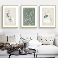 Wall Art 50cmx70cm Abstract body and leaves 3 Sets Gold Frame Canvas thumbnail