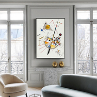 Wall Art 60cmx90cm Delicate Tension By Wassily Kandinsky Black Frame Canvas thumbnail