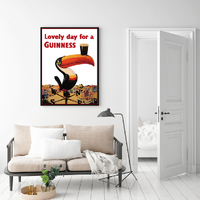 Wall Art 70cmx100cm Beer Lovely Day For A Guinness Black Frame Canvas thumbnail