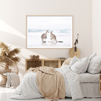 Wall Art 70cmx100cm Kangaroo Wood Frame Canvas thumbnail