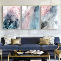 Wall Art 40cmx60cm Colorful Ink Abstract 3 Sets Gold Frame Canvas thumbnail