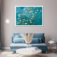 Wall Art 50cmx70cm Van Gogh Almond Blossom White Frame Canvas thumbnail