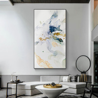 Wall Art 60cmx120cm Abstract Watercolour Style Black Frame Canvas thumbnail