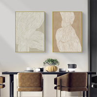 Wall Art 50cmx70cm Abstract Line 2 Sets Gold Frame Canvas thumbnail