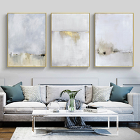 Wall Art 50cmx70cm Abstract golden white 3 Sets Gold Frame Canvas thumbnail