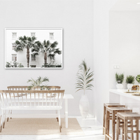 Wall Art 60cmx90cm Palm Tree White Frame Canvas thumbnail