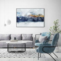 Wall Art 70cmx100cm Abstract Sunlight Mountains Black Frame Canvas thumbnail