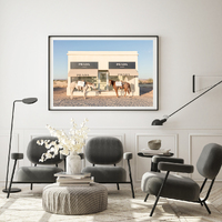 Wall Art 70cmx100cm Horses Fashion Black Frame Canvas thumbnail