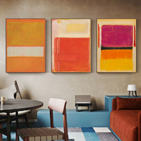 Wall Art 60cmx90cm Colourful 3 Sets By Mark Rothko Black Frame Canvas thumbnail