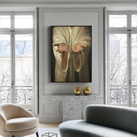 Wall Art 60cmx90cm Jesus Nail Hand Black Frame Canvas thumbnail