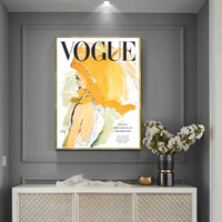 Wall Art 40cmx60cm Vogue Girl Gold Frame Canvas thumbnail