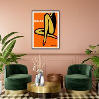 Wall Art 100cmx150cm Orange Legs Black Frame Canvas thumbnail