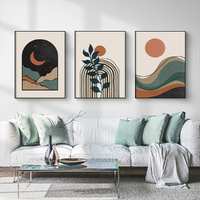 Wall Art 40cmx60cm Abstract Dark Green 3 Sets Black Frame Canvas thumbnail