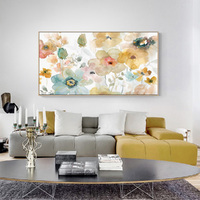Wall Art 40cmx80cm Floral Watercolor Style Wood Frame Canvas thumbnail