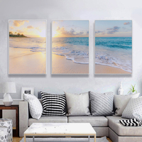 Wall Art 70cmx100cm Ocean and beach 3 Sets White Frame Canvas thumbnail