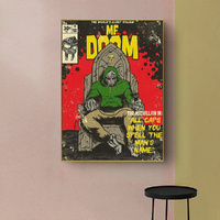 Wall Art 90cmx135cm MF DOOM Music Gold Frame Canvas thumbnail
