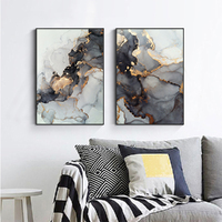 Wall Art 60cmx90cm Black Splash 2 Sets Black Frame Canvas thumbnail