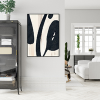 Wall Art 50cmx70cm Black Ink Black Frame Canvas thumbnail