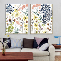 Wall Art 80cmx120cm Flower Composition 2 Sets Gold Frame Canvas thumbnail