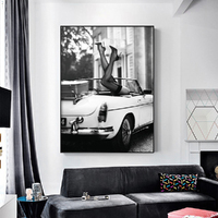 Wall Art 80cmx120cm High Heels in Classic Car Black Frame Canvas thumbnail