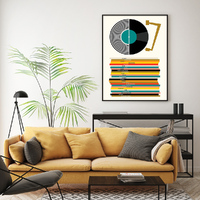 Wall Art 90cmx135cm Music Black Frame Canvas thumbnail