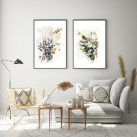 Wall Art 40cmx60cm Berries And Protea 2 Sets Black Frame Canvas thumbnail