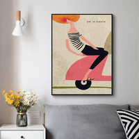 Wall Art 70cmx100cm Scooter Black Frame Canvas thumbnail