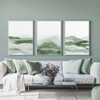 Wall Art 60cmx90cm Sage Green 3 Sets White Frame Canvas thumbnail