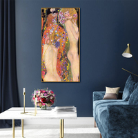 Wall Art 60cmx120cm Water Serpents By Gustav Klimt Gold Frame Canvas thumbnail