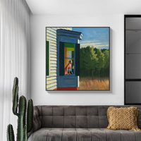 Wall Art 70cmx70cm Cape Cod Morning By Edward Hopper Black Frame Canvas thumbnail