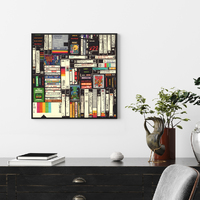 Wall Art 90cmx90cm Book Black Frame Canvas thumbnail