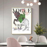 Wall Art 80cmx120cm Vogue Lady Gold Frame Canvas thumbnail