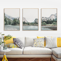Wall Art 50cmx70cm Yosemite Valley National Park 3 Sets Wood Frame Canvas thumbnail