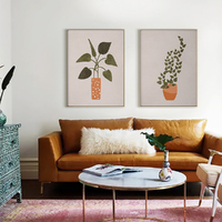 Wall Art 60cmx90cm Boho Botanical Art 2 Sets Gold Frame Canvas thumbnail