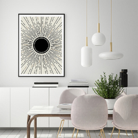 Wall Art 50cmx70cm Sun Rise Art Black Frame Canvas thumbnail