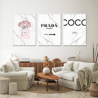 Wall Art 50cmx70cm Fashion Perfume 3 Sets White Frame Canvas thumbnail