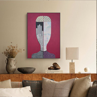 Wall Art 90cmx135cm Abstract Woman Black Frame Canvas thumbnail