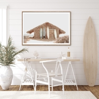 Wall Art 50cmx70cm Surf Cabin Wood Frame Canvas thumbnail