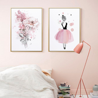 Wall Art 60cmx90cm Dancing Ballerina in Paris 2 Sets Gold Frame Canvas thumbnail