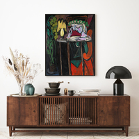 Wall Art 50cmx70cm Reading Girl by Pablo Picasso Black Frame Canvas thumbnail