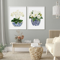 Wall Art 80cmx120cm Elegant Flower 2 Sets White Frame Canvas thumbnail