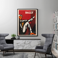 Wall Art 40cmx60cm Bally Man by Villemot Black Frame Canvas thumbnail