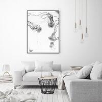 Wall Art 40cmx60cm Jellyfish Black Frame Canvas thumbnail