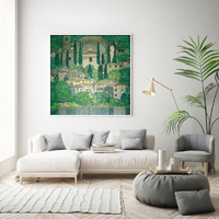 Wall Art 100cmx100cm Kirche In Cassone by Gustav Klimt White Frame Canvas thumbnail