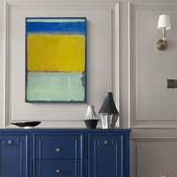 Wall Art 80cmx120cm Blue Yellow Green By Mark Rothko Black Frame Canvas thumbnail