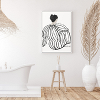 Wall Art 70cmx100cm Modern Lady White Frame Canvas thumbnail