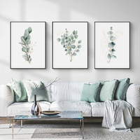 Wall Art 40cmx60cm Eucalyptus Plant  3 Sets Black Frame Canvas thumbnail