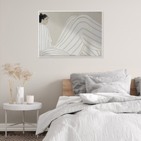 Wall Art 50cmx70cm Abstract Lady White Frame Canvas thumbnail