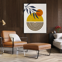 Wall Art 90cmx135cm Sun and Moon Black Frame Canvas thumbnail